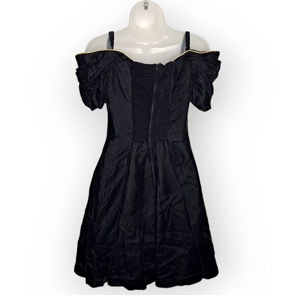 Moda International Vintage 90s Black Velvet Cocktail Dress size 6 Petite - Picture 3 of 6